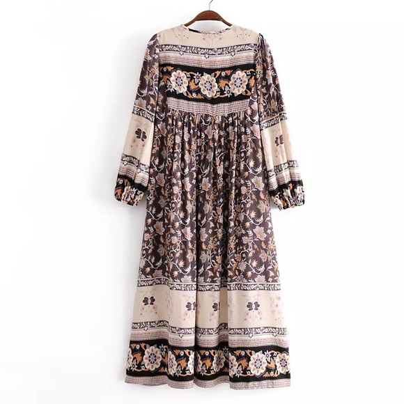 Vintage Boho Flowing Bohemian Long Shift Maxi - Picture 5 of 13